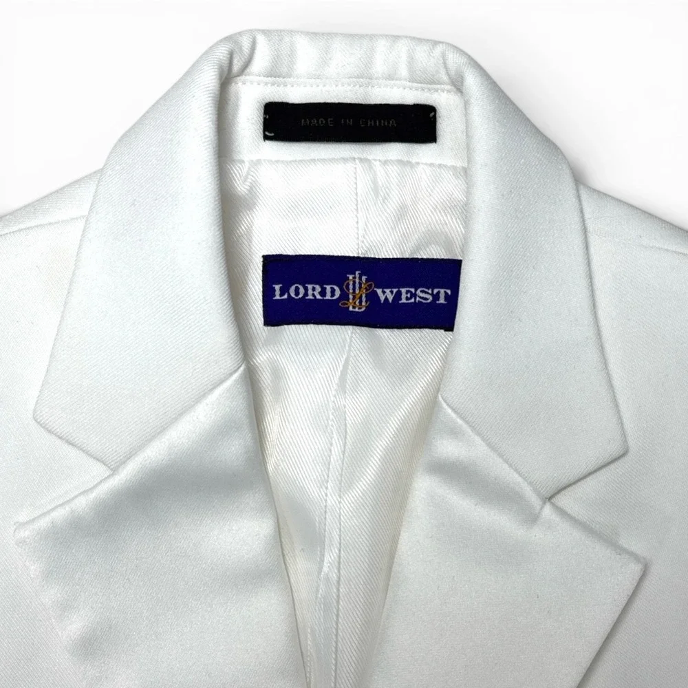 Lord‎ West Boys White Tuxedo Jacket Size 6 Formal Wedding Ring Bearer Suit Coat